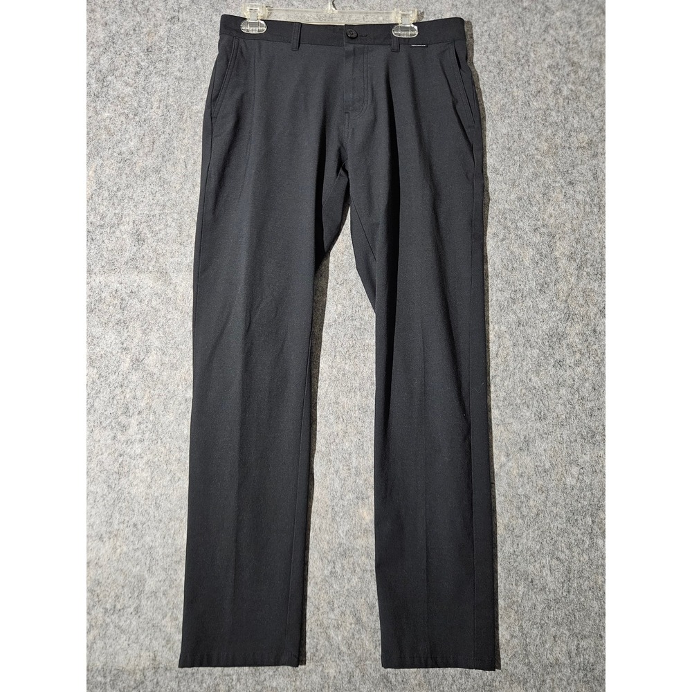 Travis Mathew Golf Pants Mens 32 Black Performance Stretch Flat Front